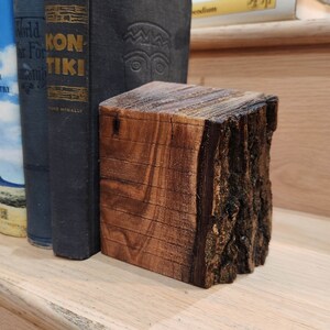 Rustic Live Edge Wood Bookends, Tree Log Office Decor, Raw Edge Bookends, Book Lover gift, Farmhouse home decor, bookcase book end holders