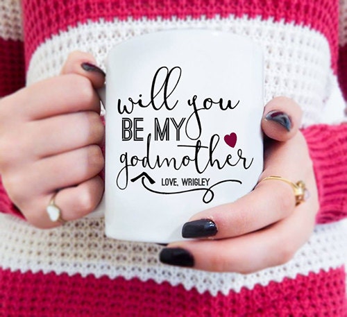 Will You Be My Godmother, Godmother Mug, Baptism gift personalized Go…