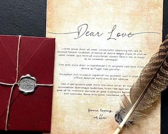 Lettera d'amore vintage personalizzata – Sigillata con ceralacca, regalo di anniversario o di San Valentino, ricordo prezioso