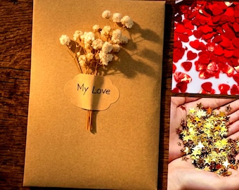 Extra decoratieve envelopomslag en confetti | Brief add-on