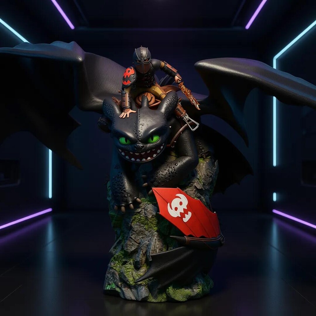 Hiccup and Toothless + Bust STL 3D Print Model - Etsy