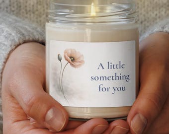 Personalized 9oz Soy Candle, Custom Floral Label, Scented or Unscented Gift