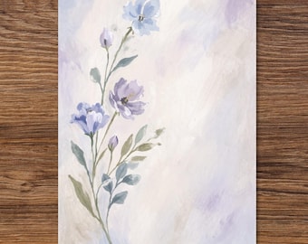 Floral Greeting Card, Mother’s Day Card, Elegant Watercolor Card, Thinking of You Card, Minimalist Luxury Card