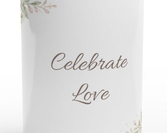 Personalized Botanical Mug: White Ceramic Coffee Cup (15oz)