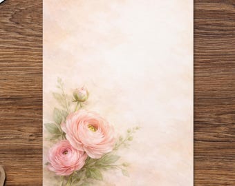 Personalized Floral Greeting Card, Custom Folded Card with Envelope