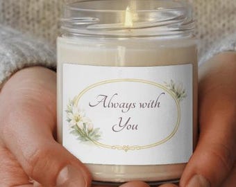 Personalized Soy Candle: Floral Wedding or Bridal Shower Gift (Custom Label)