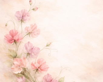 Printable Card Inserts: Soft Floral Art - Mother's Day, Birthday, Thank You