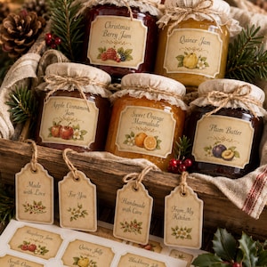 Printable Vintage Jam Jar Labels, Canning Tags and Preserve Stickers