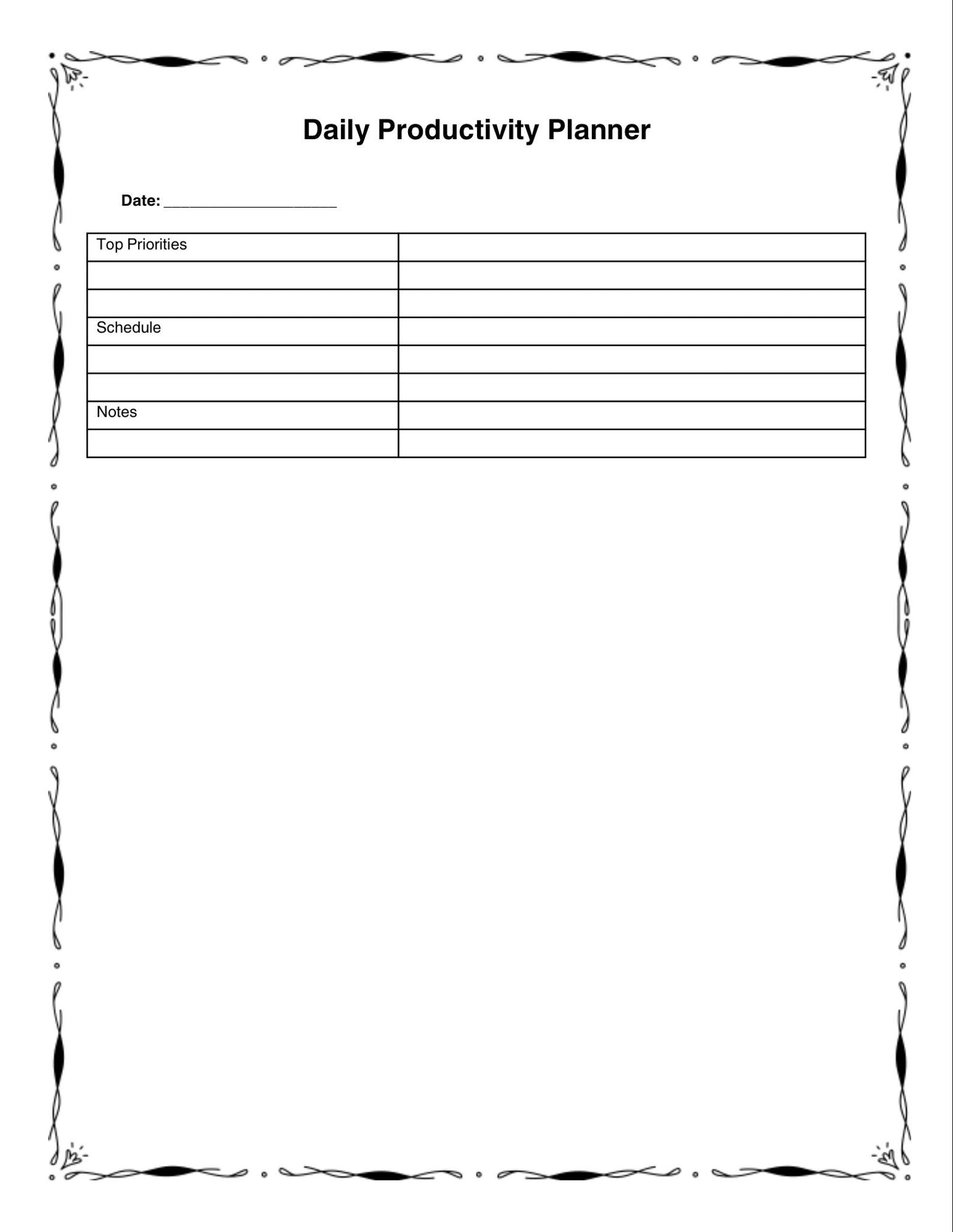 Daily Productivity Planner Printable | Minimal Daily Planner PDF | To ...