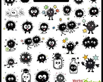 30 Chibi Ruß Tänzer svg, Sprites Cliparts, Rußbälle, Sprites Candy svg, Anime SVG Bundle, Anime Charakter, Anime svg Dateien für Cricut