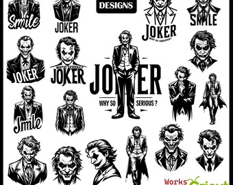 JOKER SVG Bundle, Clown svg, Comic SVG Bundle, Bat svg Bundle, Scary Smile, Why So Serious Svg, Movie Clipart Bundle, Superhero svg bundle