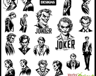 JOKER SVG Bundle, Clown svg, Comic SVG Bundle, Bat svg Bundle, Scary Smile, Why So Serious Svg, Movie Clipart Bundle, Superhero svg bundle