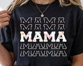 フローラルママPNG、シームレスフラワー、MAMA昇華デザイン、ワイルドフラワーママシャツ、母の日png、DTF転写、ママpng、デジタルダウンロード