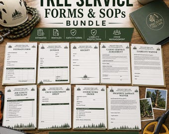 Tree Service Forms Bundle | Business Estimate, Invoice, Waiver (Word/PDF)