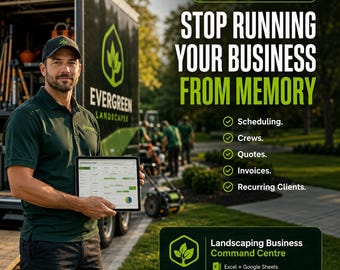Landscaping Business Command Centre | Excel Google Sheets (Instant Download)