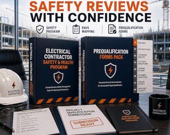 Szablon podręcznika bezpieczeństwa dla elektryków, program zgodności z normą OSHA NFPA 70E, pakiet formularzy kwalifikacyjnych, edytowalny pakiet plików Word PDF