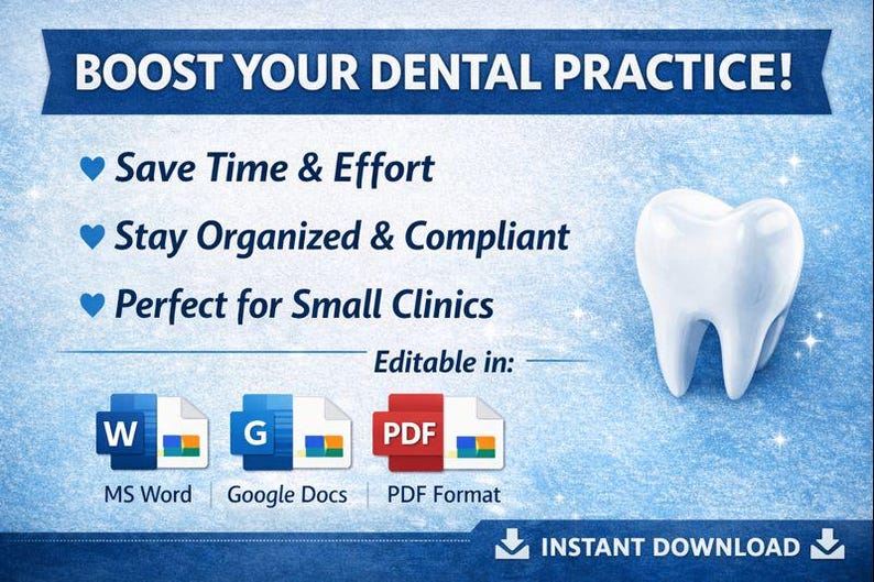 Dental Clinic Forms & Sops – 35 Editable Templates (word, PDF, Google ...