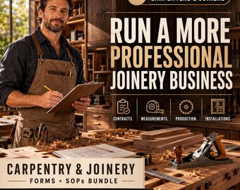 Carpentry & Joinery Forms Bundle | Client Agreement Site Measure Installation | Word PDF
