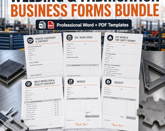Pakiet formularzy biznesowych dla spawalnictwa i produkcji | Lista kontrolna jakości kontroli spoin w celu uzyskania pozwolenia na prace gorące | Szablony w formacie Word PDF