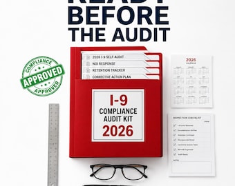 I-9 Compliance Audit Kit 2026, Employment Eligibility Verification Checklist, Notice of Inspection Response, Self-Audit SOP