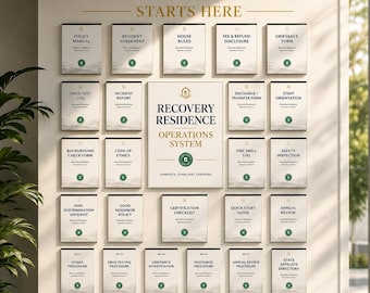 NARR Compliance Templates, Sober Living Policy Manual Bundle, Recovery Residence Forms,  Editable Word Docs, Instant Download
