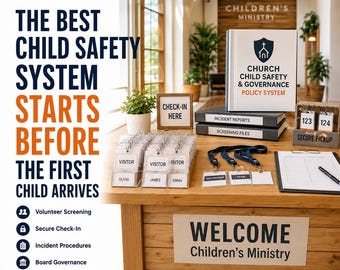 Church Nonprofit Policy Manual | Child Safety, Governance, Volunteer Screening (Editable Word)