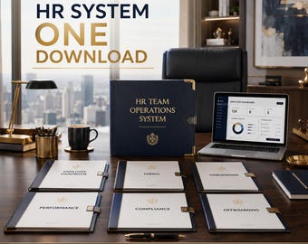 HR Compliance Template Bundle, Employee Handbook Editable Word, New Hire Onboarding Checklist, Performance Review Form, HR Kit
