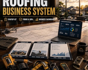 Roofing Business System Bundle | Roofing Contractor Forms, SOPs, Job Management Spreadsheet & Startup Kit | Excel Word PDF