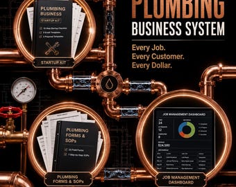 Plumbing Business System Bundle | Plumber Forms, SOPs, Job Management Spreadsheet & Startup Kit | Excel Google Sheets Word PDF
