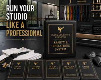 Dance Gymnastics Martial Arts Studio Safety Compliance Kit, Liability Waiver Template, Instructor Manual, Parent Handbook, Incident Report