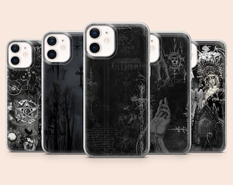 Gothic Phone Case Dark Emo Grunge Cover for iPhone 17, 16Pro, 15, 14, 13, 12, Samsung S25, S24, S23, S22, A16, A56, A55, Pixel 10Pro, 9Pro