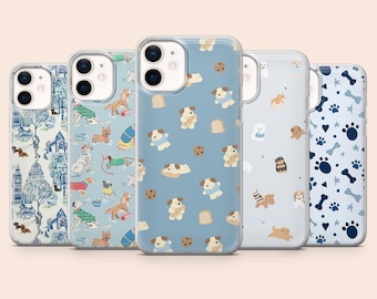 Dog Pattern Phone Case Puppy, Doggy Cover for iPhone 17, 16Pro, 15, 14, 13, 12, Samsung S25, S24, S23, S22, A16, A56, A55, Pixel 10Pro, 9Pro