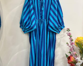 Vestido bohemio estampado de algodón para mujer / Vestido largo de verano / Vestido con estampado floral étnico / Conjunto ligero e informal / Regalo para ella