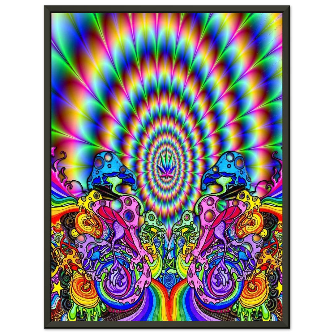 Trippy Mushroom Poster - Framed Art Print in Sleek Aluminum ...