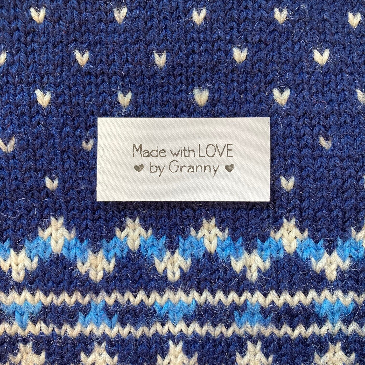 MAGICLULU 100pcs Handmade Label Woven Grandma Tags Knitting Quilting Tag  Personalized Clothes Labels Dolls Clothes Label Clothes Fabric Tags Crochet