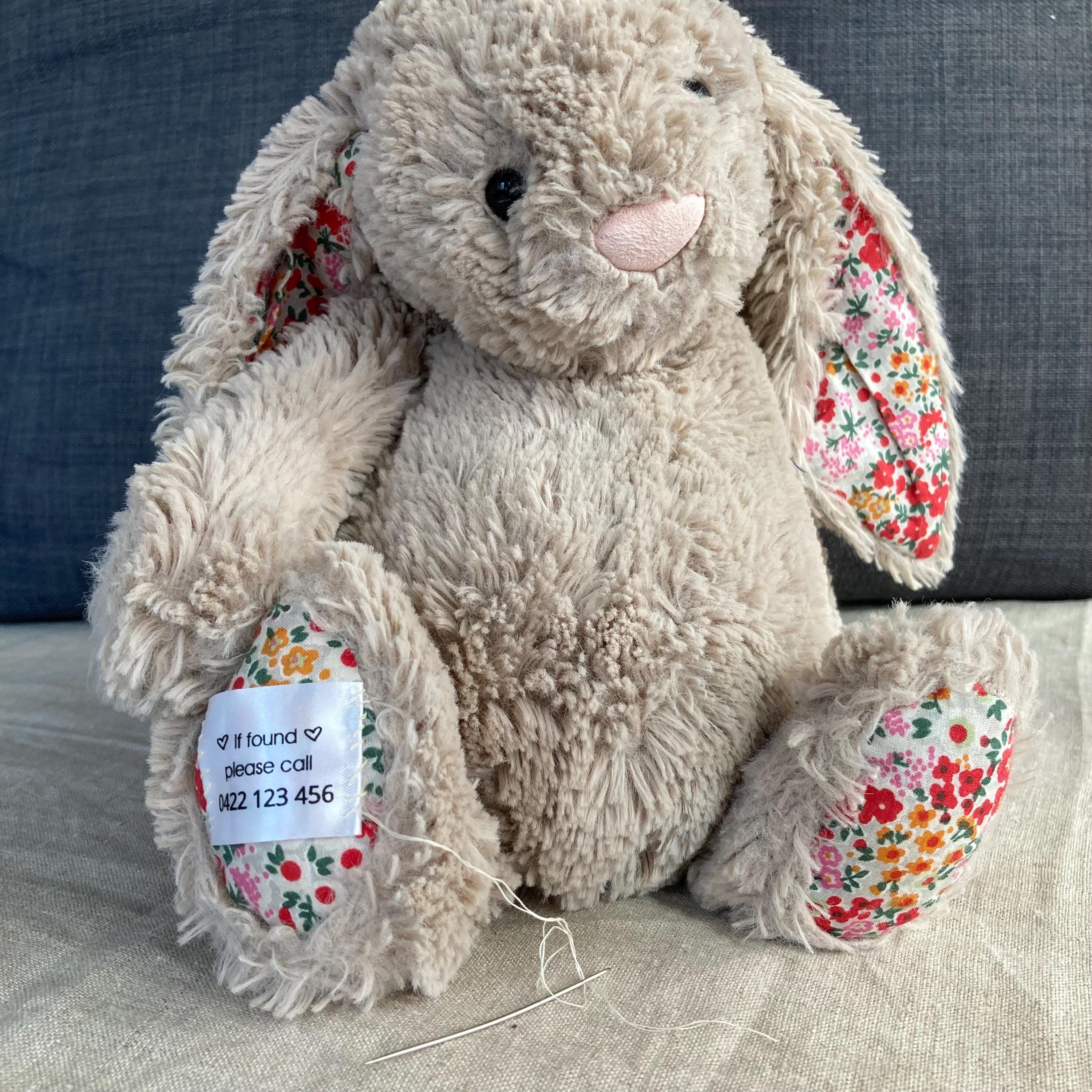 Lost Stuffy Tag Travel, SOFT Found Label, Daycare Label, Sew on Tag for ...