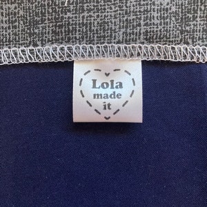 Lola Made It! tags & labels, sew knit crochet craft quilt, Made with Love folded tag, custom personalized label, Grandma, Nana, Gigi Abuela