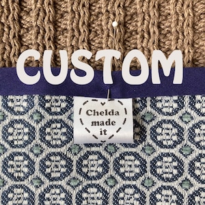 CUSTOM made it Tags Etiketten, Sew Knit Crochet Quilt, Made with Love gefaltetes Etikett, personalisiertes Etikett, Oma Mimi Gigi Oma Nana