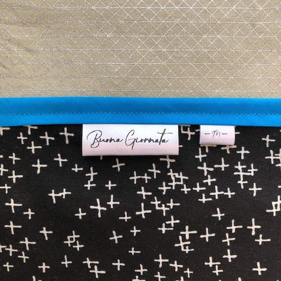 200 custom 1 tags clothing care label DIY by gutenTAGs center fold hang tag quilt sew on *DIY design layout* made in usa