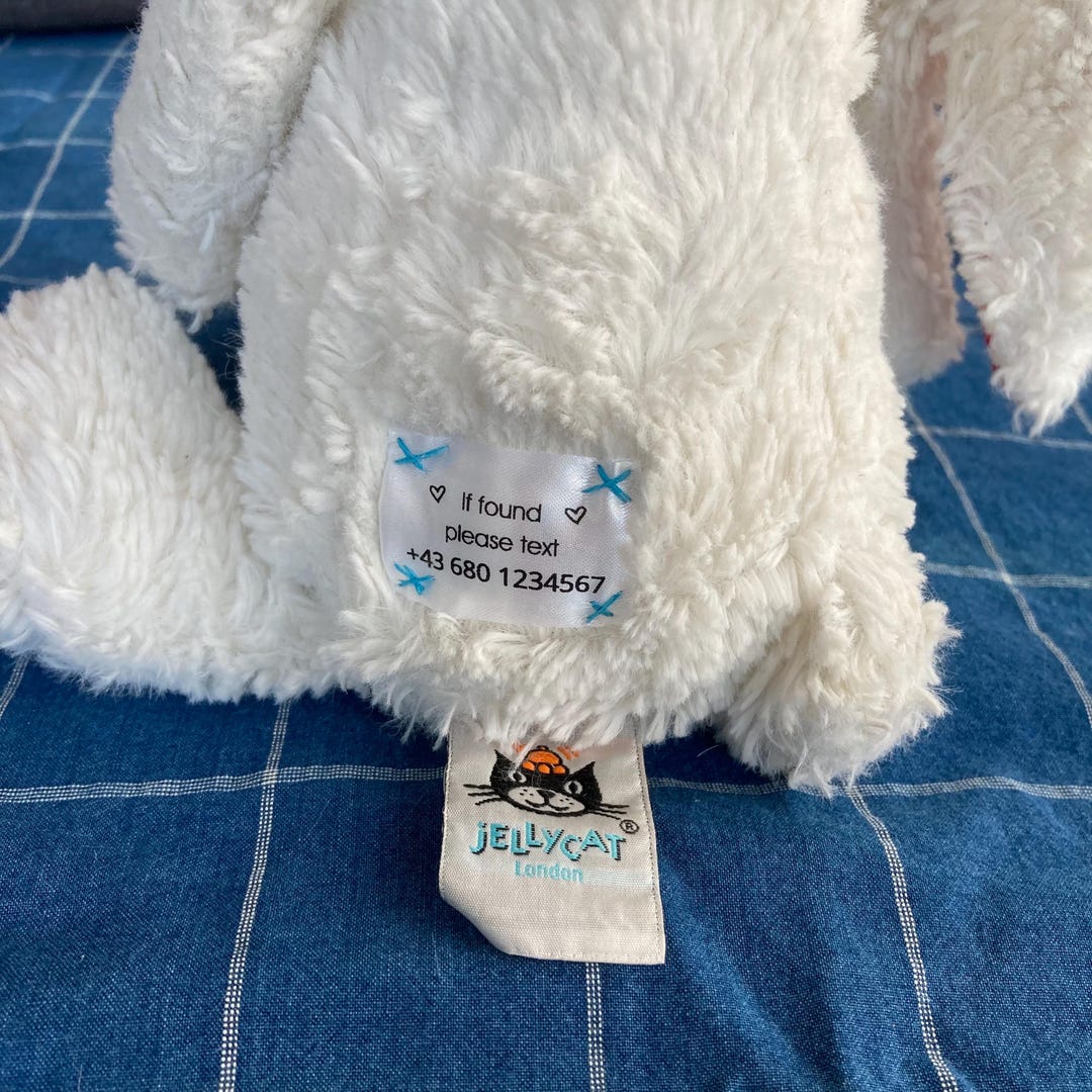 Lost/found Stuffed Animal Tag, SOFT Sew on Label for Stuffed Animal ...