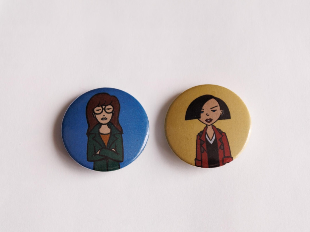 Vintage Daria and Jane Button Pins • Novelty Pins - Etsy