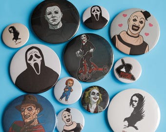 Horror Movie Button Pinbacks • Button Pins