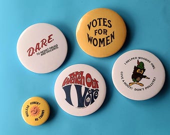 Vintage Button Pinbacks Reproductions • Button Pins