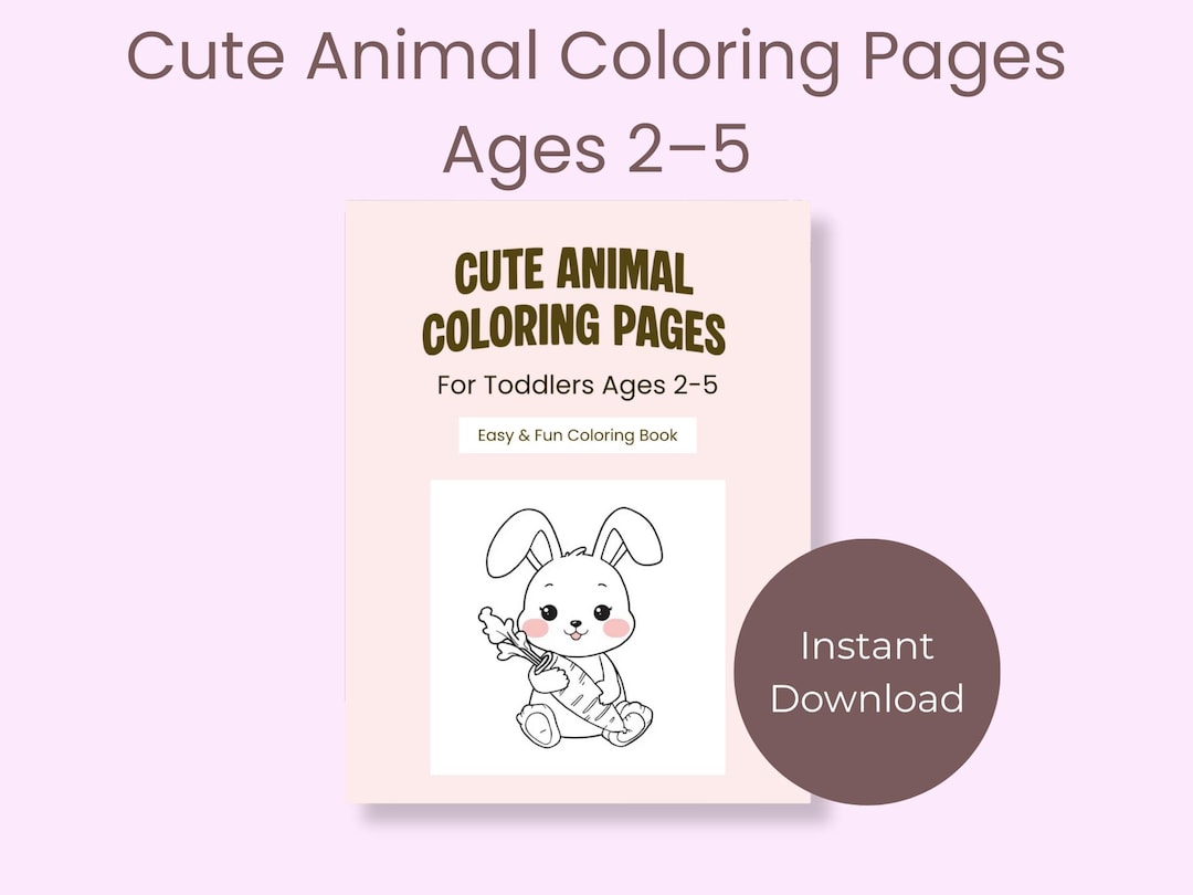 Animal Coloring Pages for Toddlers Ages 2–5 Easy Kids Book Printable ...