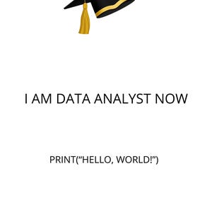 Afstudeerprint data-analist, coderingsposter 'Hello World' (digitale download)