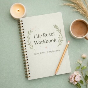 Life Reset Workbook | Digital Journal to Get Unstuck, Refocus & Start Fresh | Printable Self Reflection and Mindset Reset.