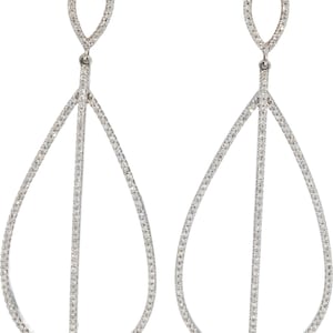 Orecchini pendenti Vera Wang Love in oro bianco 10 carati con diamanti a forma di mongolfiera da 1,0 ct