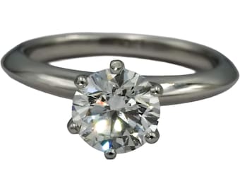 Gia Tiffany & Co. Platinum Vs1/I Diamond Solitaire Engagement Ring 1.06ct Size 4