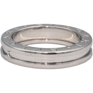 Bvlgari Designer 18k White Gold B.ZERO1 Band Ring Size 7 Euro Size 54
