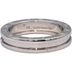 Bvlgari Designer 18k White Gold B.ZERO1 Band Ring Size 7.75 Euro Size 56